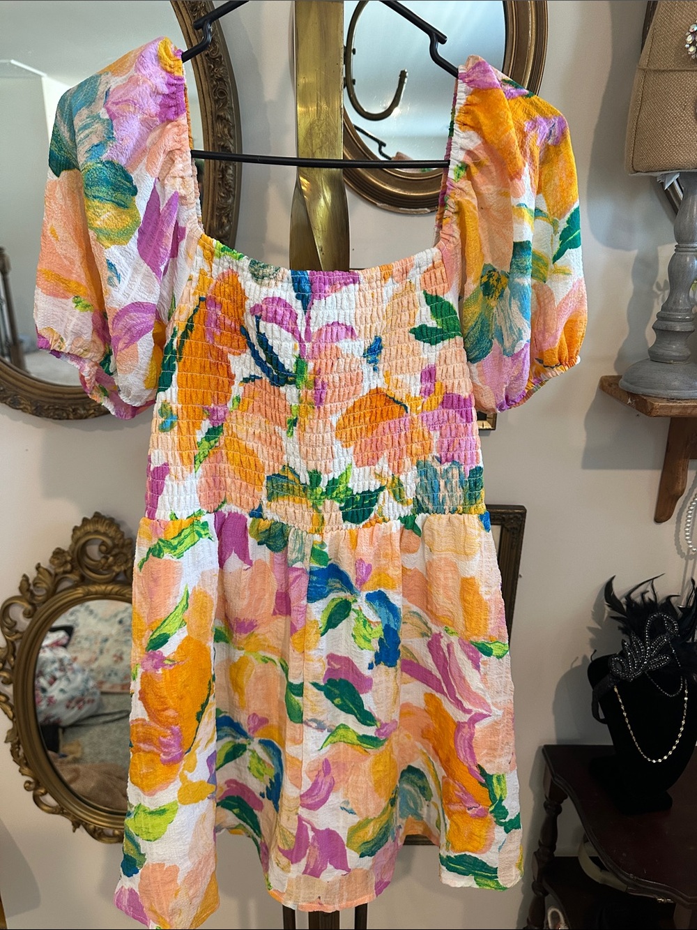 Lily Rose Puff Sleeve Skater Dress. Size XL - Picture 4 of 6